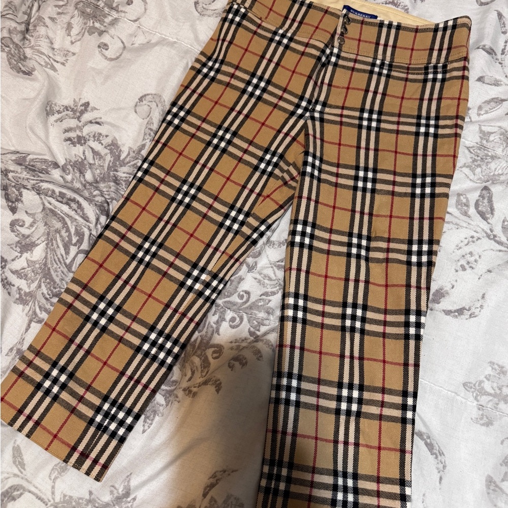 Burberry Tan Plaid Trousers